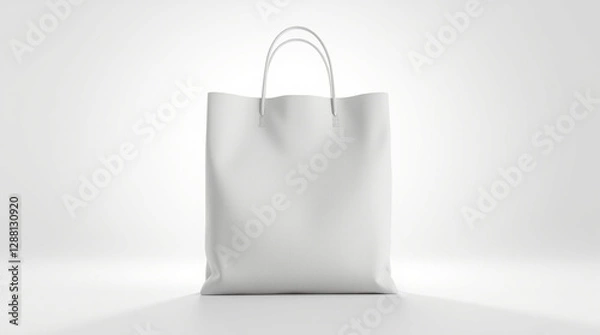Fototapeta The tote can be made from a fabric or eco linen and mocked up 3d. The totebag can be isolated on a white background, and a cotton shopping bag can be made from a white cotton material for use in