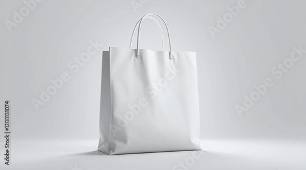 Fototapeta The tote can be made from a fabric or eco linen and mocked up 3d. The totebag can be isolated on a white background, and a cotton shopping bag can be made from a white cotton material for use in