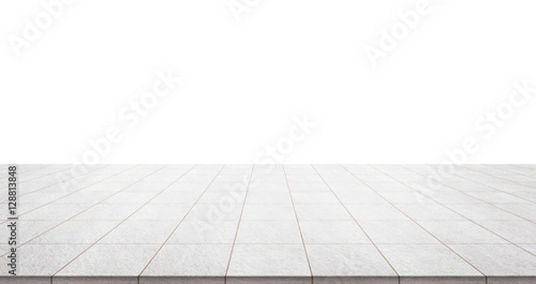 Fototapeta Business concept - Empty marble floor top with panoramic sky view of mountain under sunrise and morning blue bright sky for display or montage product