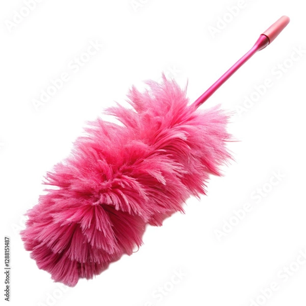 Obraz Pink feather duster isolated on transparent background  
