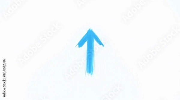Obraz Blue hand drawn arrow