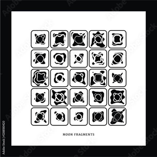 Fototapeta Vector Pattern Design - Moon Fragments