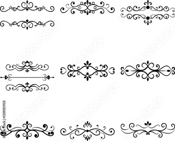 Fototapeta set of decorative elements for design