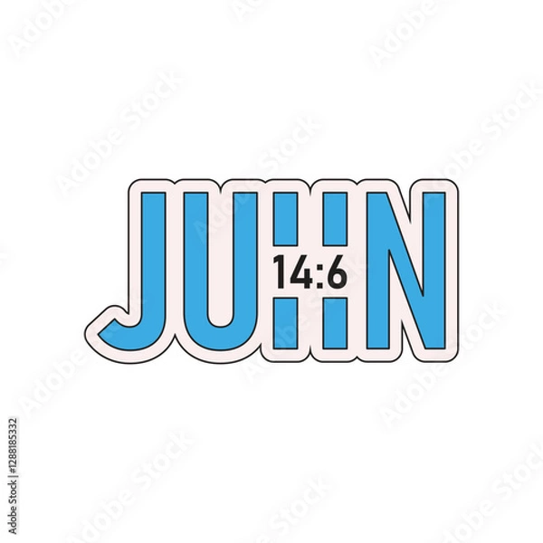 Fototapeta Christian sticker in groove style. John 14:6 Jesus is the way, the truth and the life