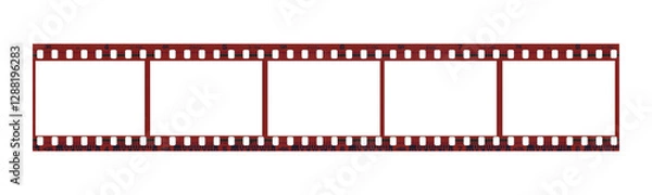 Fototapeta Blank Film Strip on White Background Representing Photography and Film Concepts isolated transparent png background