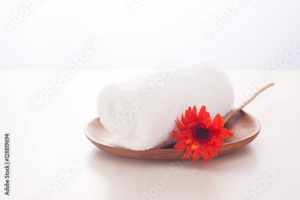 Obraz たたんだタオル　造花　ホットタオル