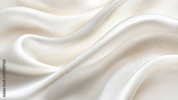Fototapeta Smooth silk texture with soft white waves