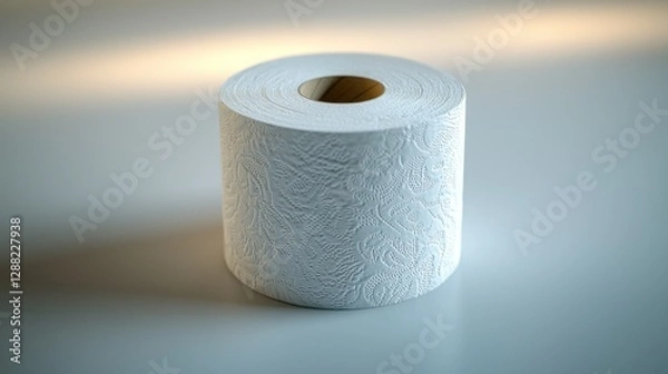 Obraz Embossed toilet paper roll, studio shot, soft light, hygiene