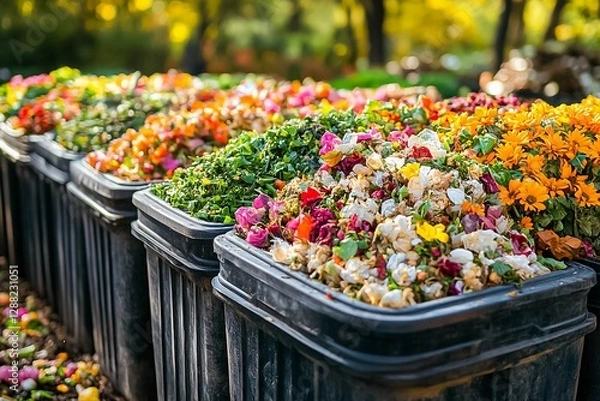 Fototapeta Bio waste, vegetables and fruits food scraps background, texture. Zero waste, composting concept