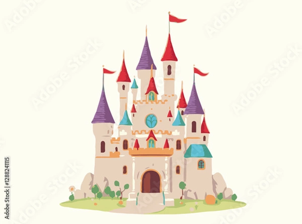 Fototapeta Whimsical Fairy Tale Castle with Charming Details