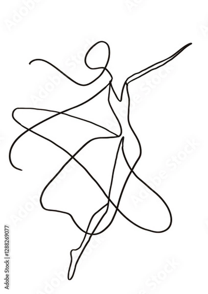 Fototapeta Abstract Dancer in Motion: A Captivating Silhouette