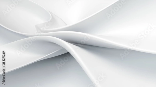 Fototapeta Abstract curved dynamic white background