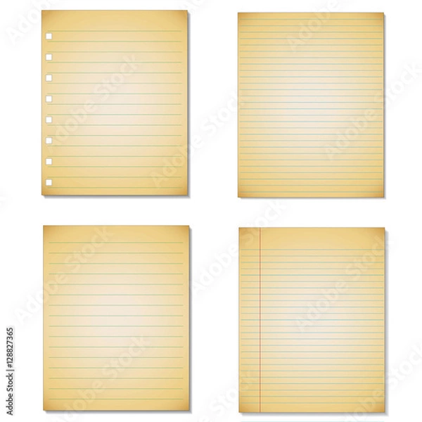 Obraz Set Notebook paper background