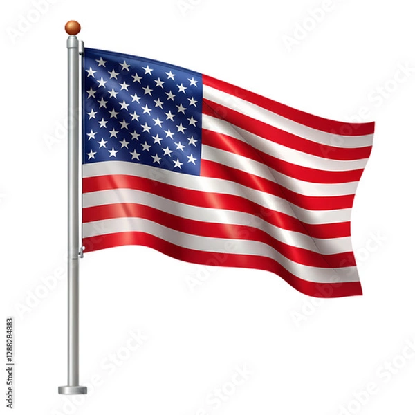 Fototapeta American Flag: High-Resolution Image & Patriotic Graphics isolated on transparent background