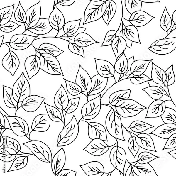 Fototapeta Vector seamless pattern with autumn leaves.