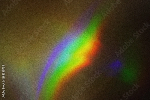 Obraz Dusted Holographic Abstract Multicolored Backgound Photo Overlay, Screen Mode for Vintage Retro Looking, Rainbow Light Leaks Prism Colors, Trend Design Creative Defocused Effect, Blurred Glow Vintage