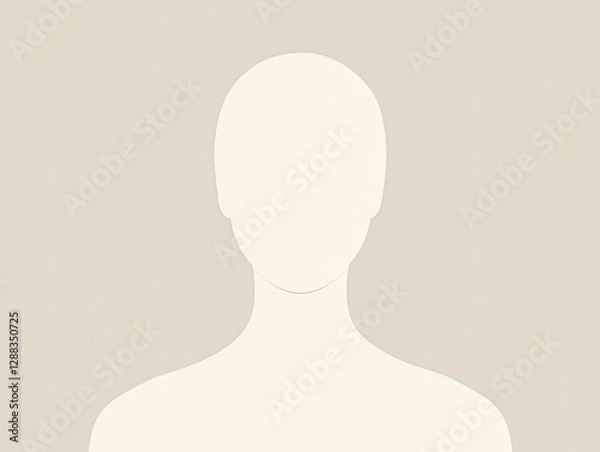 Fototapeta Minimalist Headshot Profile Absence of Individuality Beige Palette