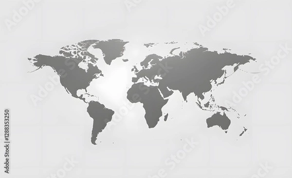 Obraz Grey World Map Silhouette Vector Icon on White Background - Adobe Stock Illustration
