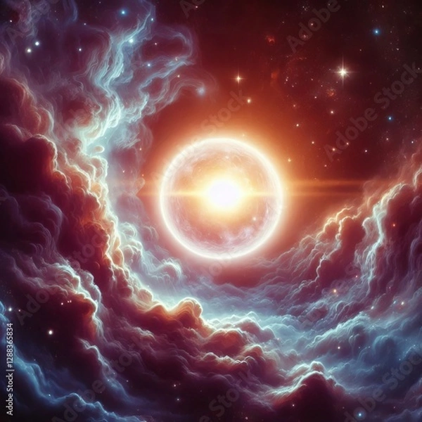 Fototapeta White Dwarf Space Space surrounding a dense cooling remnant of a