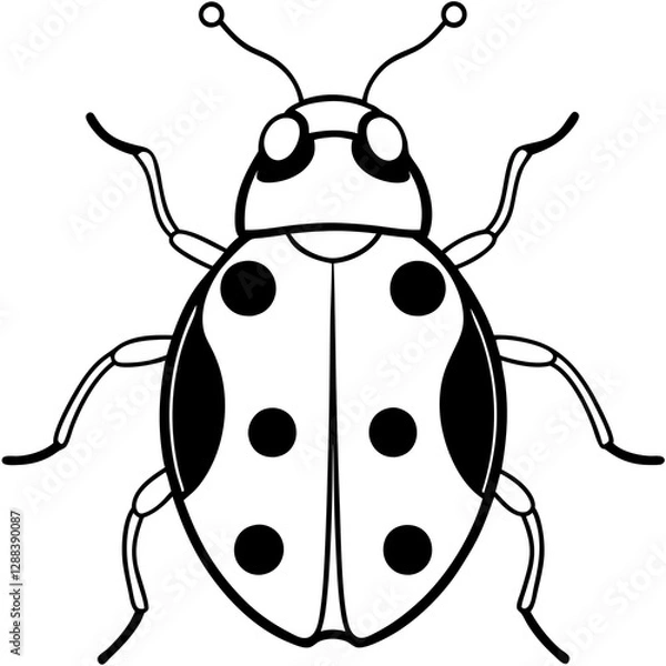 Fototapeta Sleek Ladybug One-Line Vector Design
