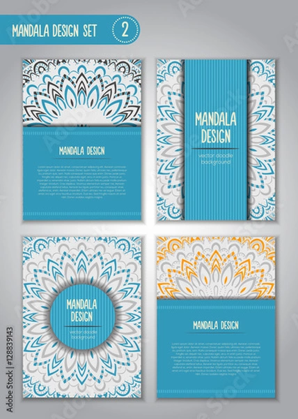 Obraz Tribal mandala design set. Vintage decorative elements.