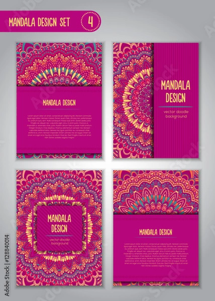 Obraz Tribal mandala design set. Vintage decorative elements.