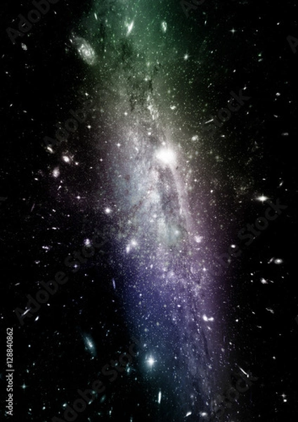 Fototapeta Stars, dust and gas nebula in a far galaxy