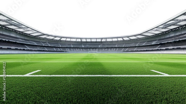 Obraz Football stadium perspective with transparency background png transparent white sports environment