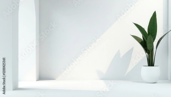 Obraz Sleek white stone, subtle striped texture, seamless backdrop , high-resolution, clean