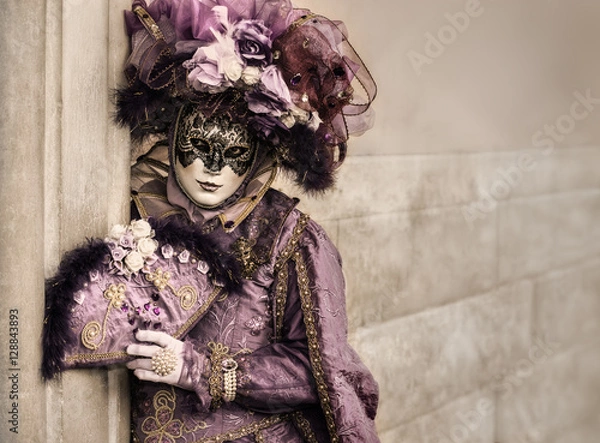 Fototapeta venetian carnival mask with copy space