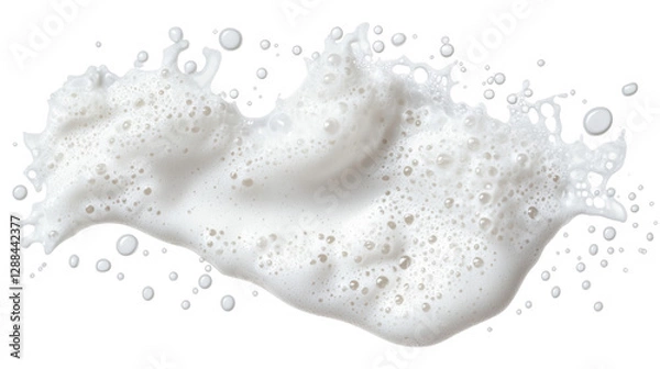 Obraz Dynamic white foam splash on transparent background png format clean design concept