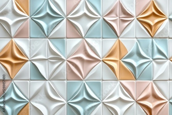 Fototapeta Abstract Pastel Diamond Pattern Tile Wall Texture Background