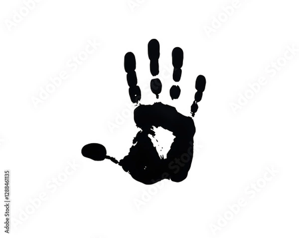 Fototapeta Ink Handprint Isolated on Transparent Background