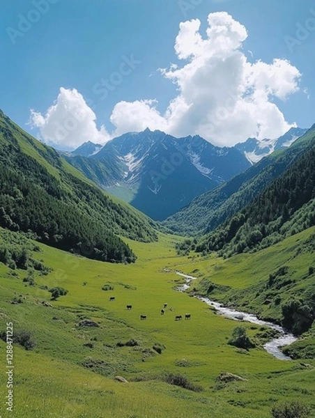 Fototapeta Valley with river