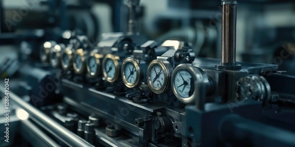 Obraz Machine Gauges in Factory Setting