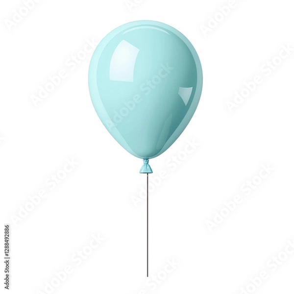 Fototapeta A blue balloon with a thin wire sticking out of it