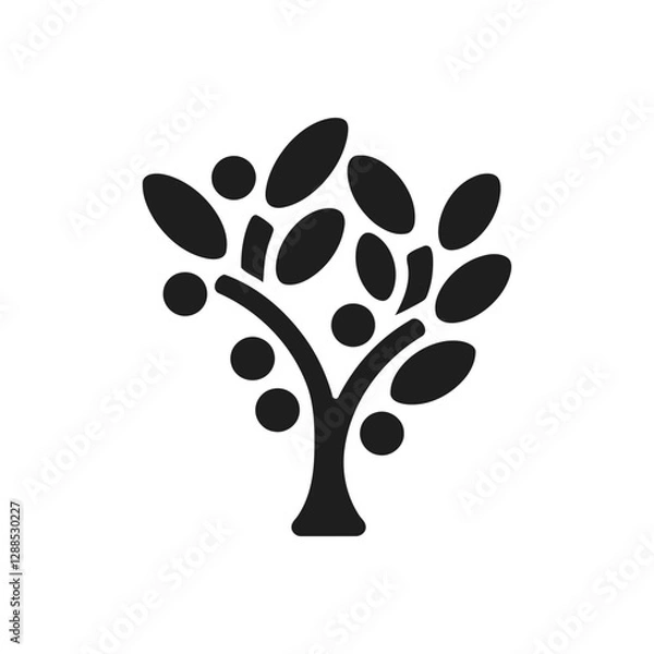 Fototapeta Fruitful Tree Silhouette Icon