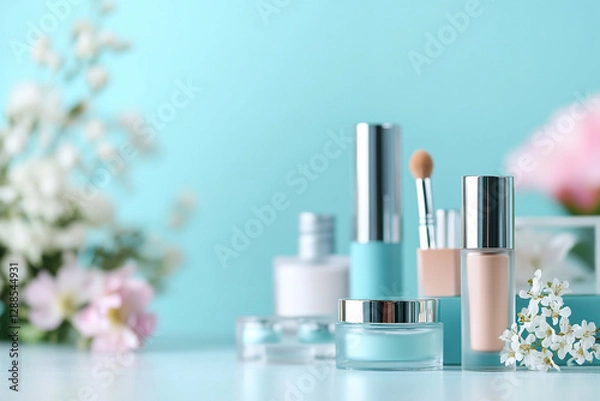 Fototapeta Cosmetics set for sensitive skin with hypoallergenic components
