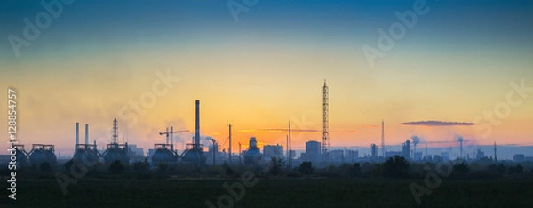 Obraz Industrial landscape at sunset