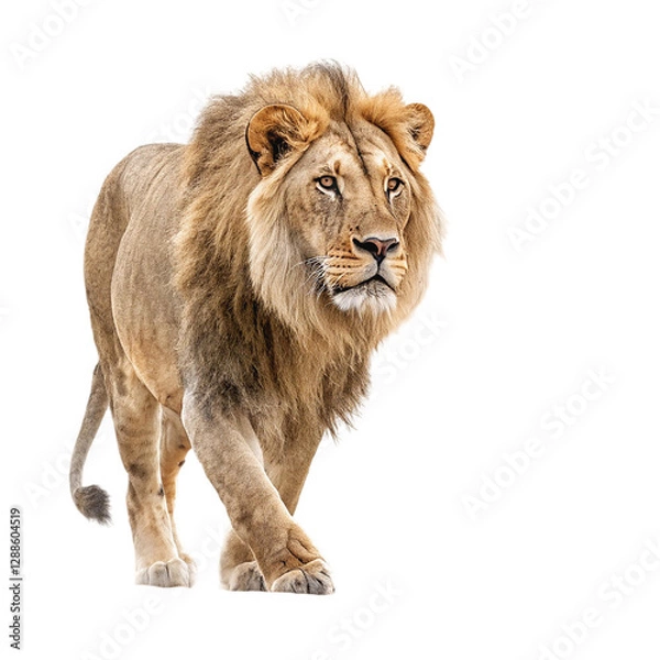 Fototapeta portrait of a lion on a transparent background