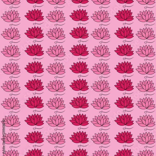 Obraz vector seamless pattern with flowers design with pink background