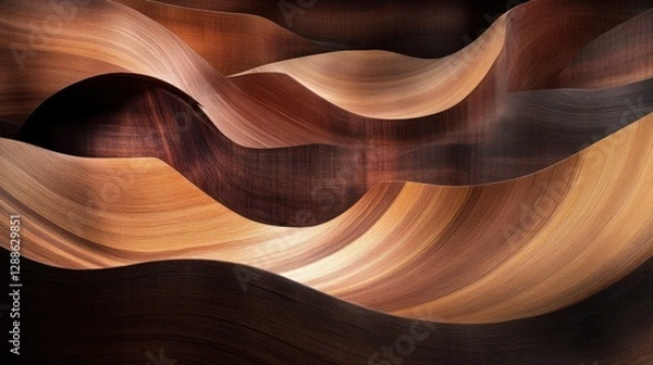 Fototapeta Abstract wood waves, canyon texture, background design, interior decor
