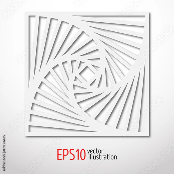 Fototapeta  Square paper 3d design. Sacral geometry pattern.  Mystery shape.