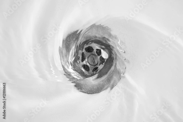 Obraz przepływ wody do drenażu w kąpieli