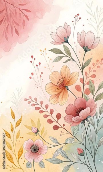 Obraz floral background with flowers