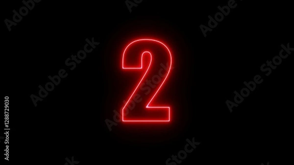 Fototapeta Glowing neon number.  Neon number text illustration.