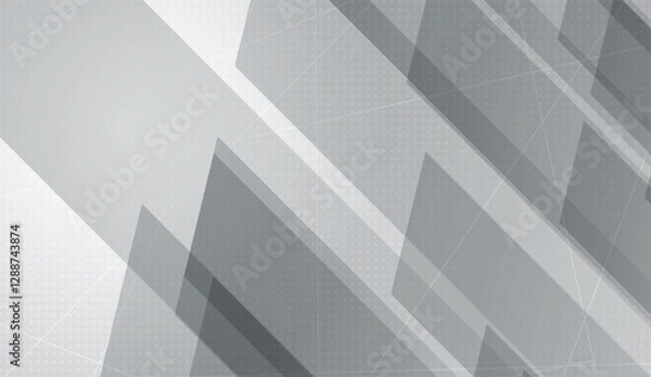 Obraz Modern gray abstract background with geometric shapes and subtle halftone patterns for presentations or contemporary digital designs