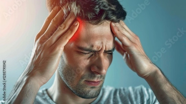 Obraz A man with head pain