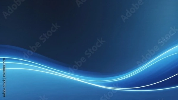 Obraz Minimalist Futuristic Blue Neon Gradient Background with Elegant Light Flow