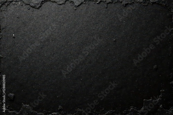 Fototapeta Black damaged cardboard, distressed overlay Rough, uneven surface with deep scratches , texture, vintage background, torn